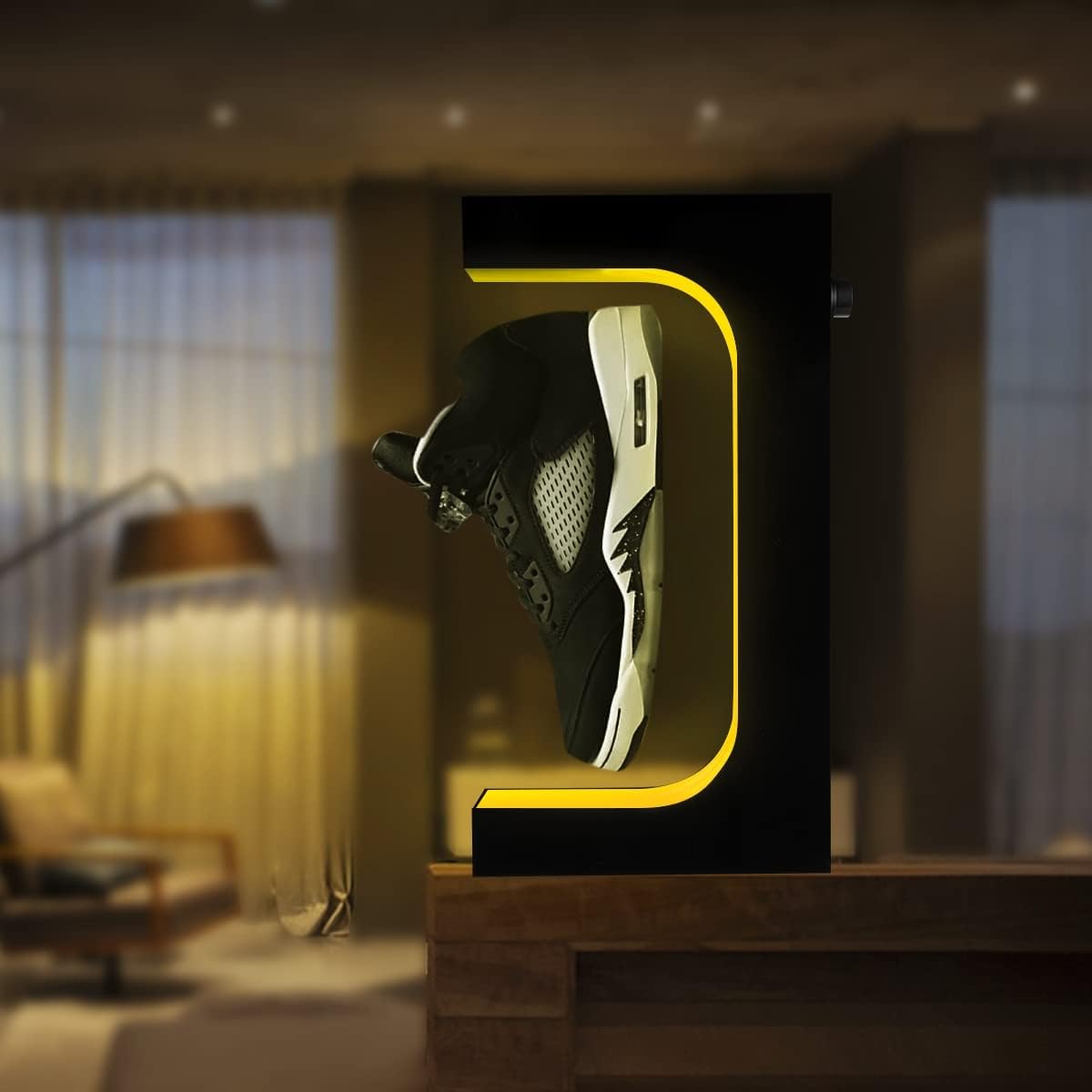 UVEHAS Levitating Shoe Display Stand, Floating Sneaker Stand with Remote 16 Colors LED Light Rotate