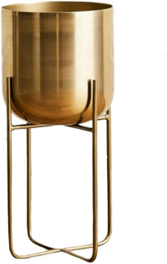 Serene Spaces Living Tall Gold Planter with Detachable Metal Stand