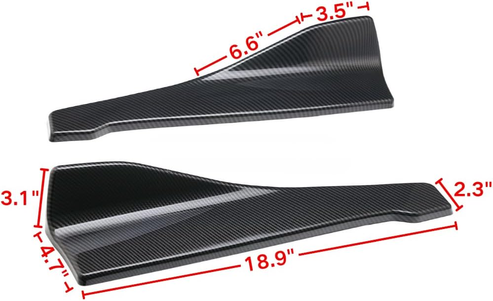 Pair of Car Rear Bumper Lip Diffuser Splitter, Universal Side Skirt Spoiler