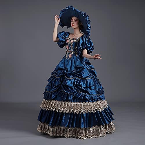 CountryWomen Women's Masquerade Party Dress Marie Antoinette Maxi Costume Ball Gowns - Medium