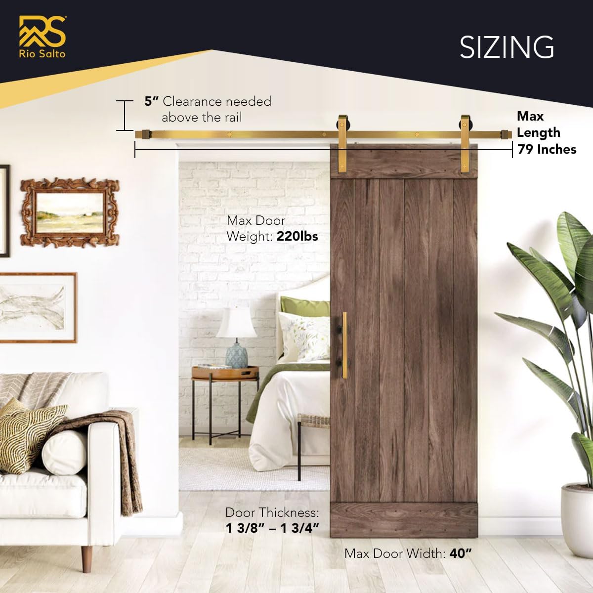 Rio Salto Gold Barn Door Hardware Kit Sliding Door Hardware Modern Barn