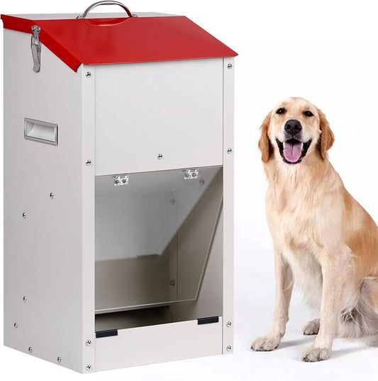 Galvanized Automatic Dog Feeder Large Breed Dog Food Dispenser for Large Dogs