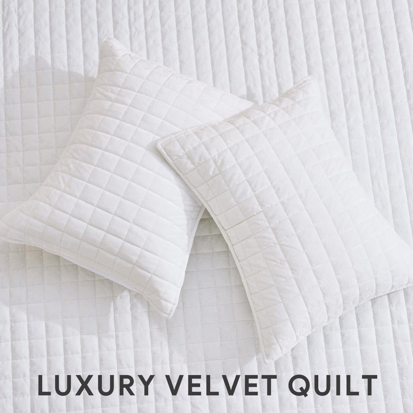 RECYCO Luxury Velvet Quilt Set King Size Bedding Sets, Ultra Soft Velvet Comforter Set