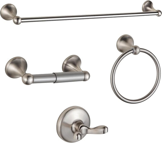 BGL Bathroom Accessory Set, Brushed Nickel Adjustable Expandable Towel Bar