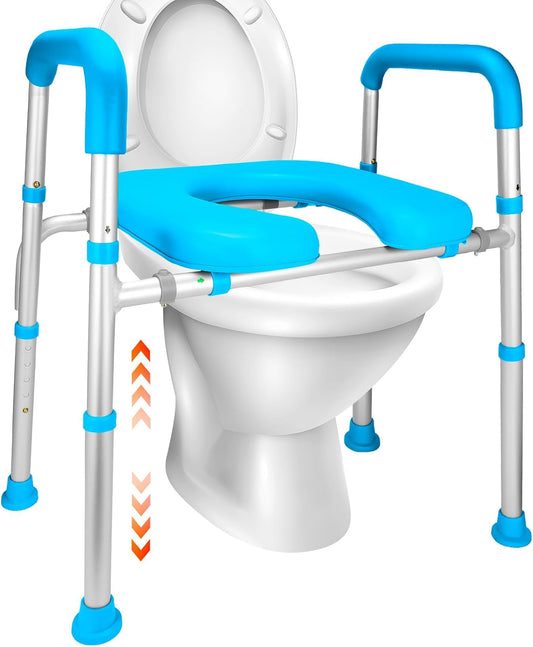 Gillion Raised Toilet Seat with Handles,  300Lbs Stand Alone