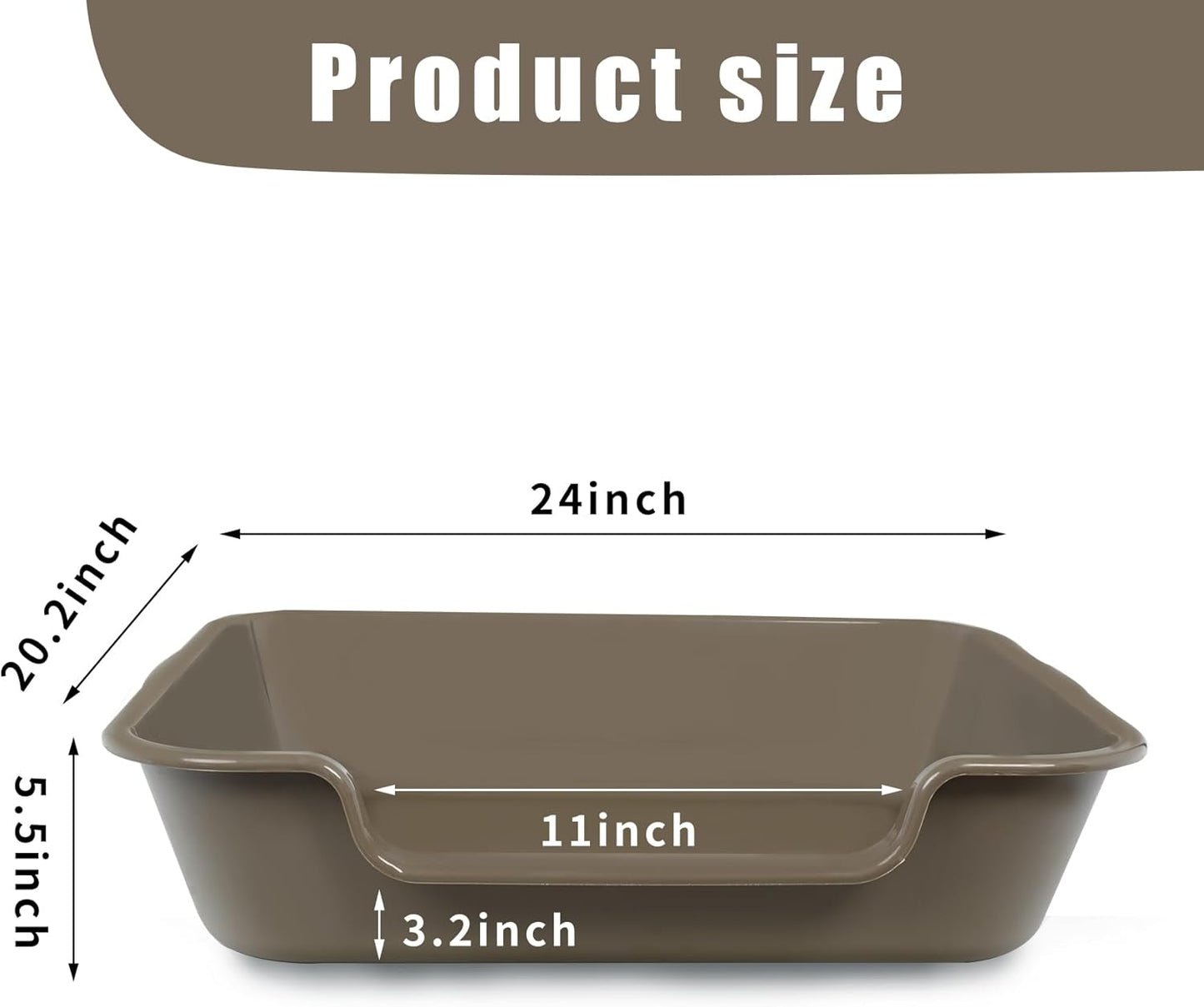 2 Pack Extra Large Dog Litter Box Pan Tray (ABS Material), Low Entry Jumbo Senior Litter Boxes