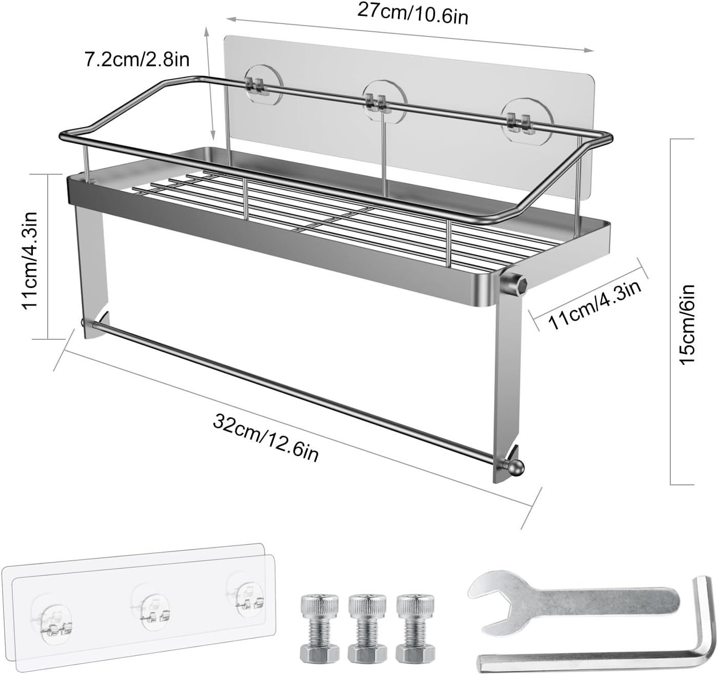 Paper Towel Holder Shelf, 2 in 1 Kitchen Spice Rack with Adhesive Paper Towel Holder