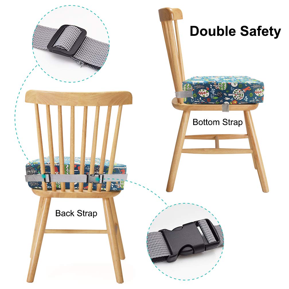 Dining Chair Heightening Cushion Portable Dismountable Adjustable Highchair Booster