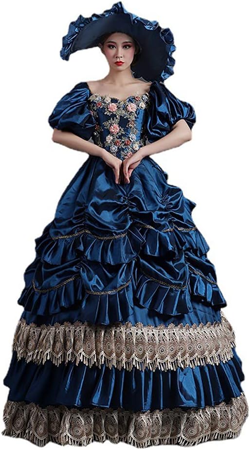 CountryWomen Women's Masquerade Party Dress Marie Antoinette Maxi Costume Ball Gowns - Medium