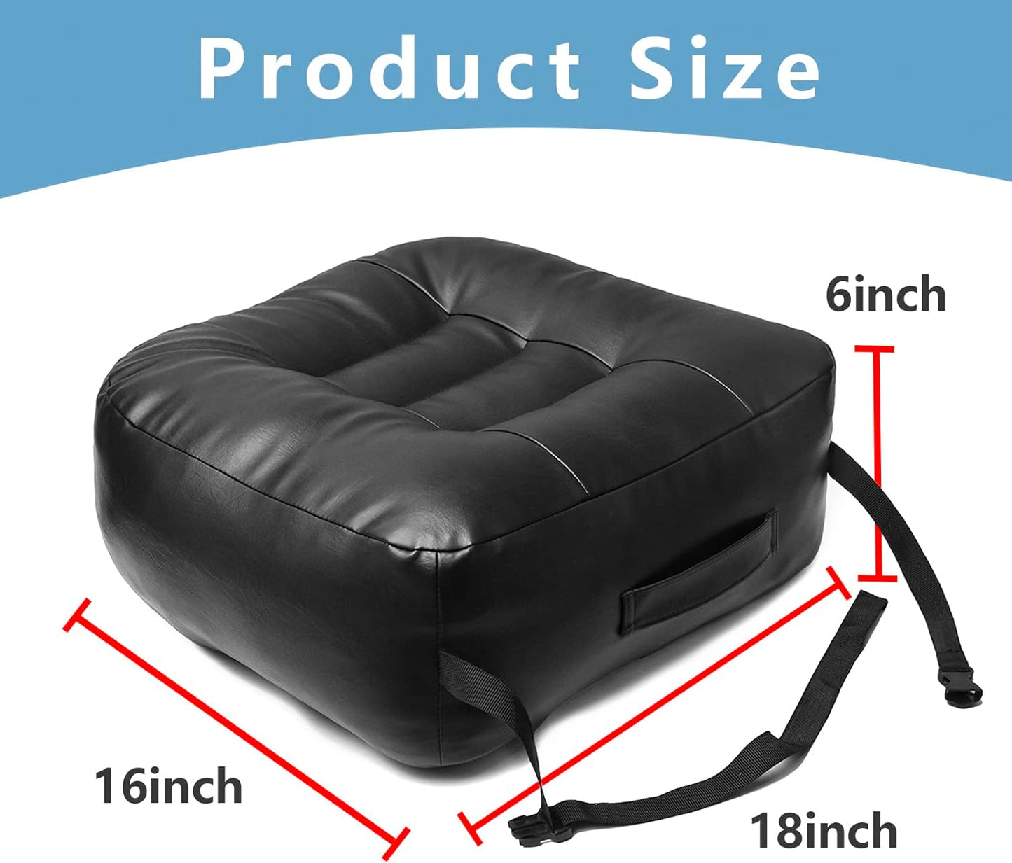 YOUFI Leather Seat Cushion Extra-Thick Booster - Perfect for Office Chair