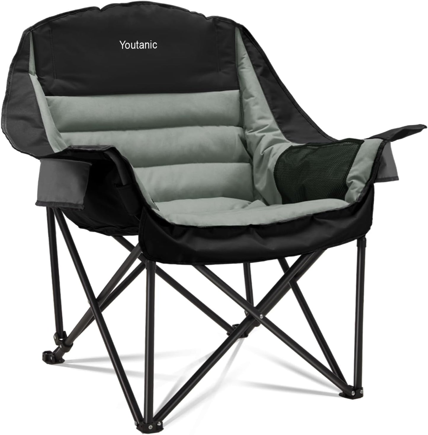 Oversized Camping Chair, Portable Folding Camping Chairs with Side Pocket