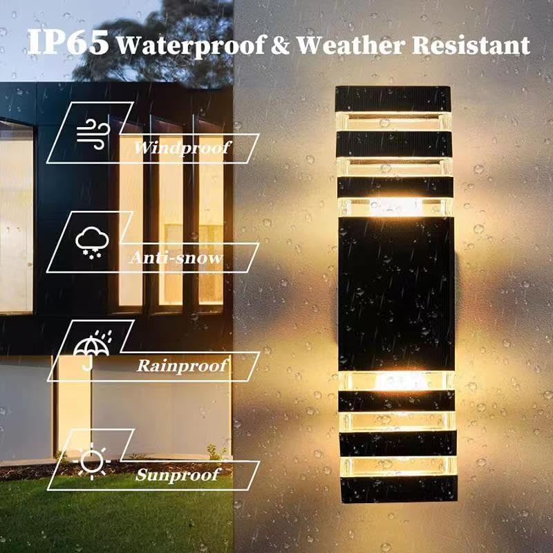 6Pack 15inch LED Square Up & Down Wall Lights,14W Outdoor Wall Light 4000K