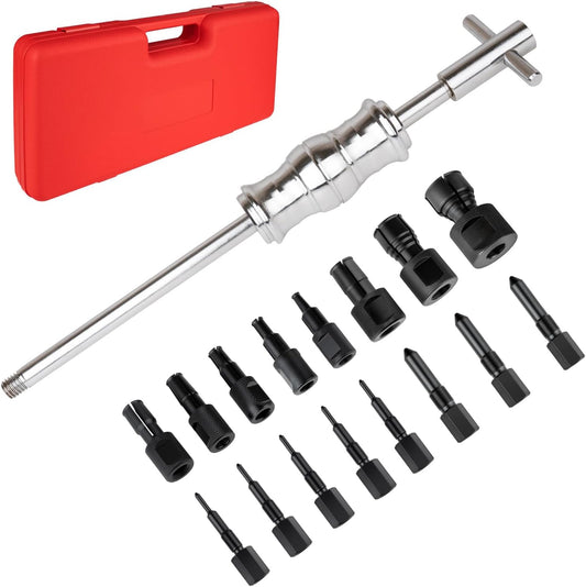9PCS Blind Hole Collet Bearing Puller Set, Bearing Puller Set and Slide Hammer with Expandable Collets