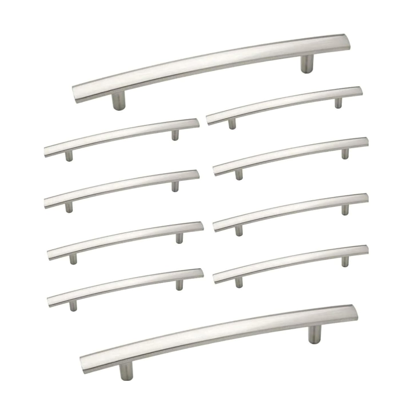 Aviano Hardware | 10 Pack Modern Curved Arch Handle -  Satin Nickel