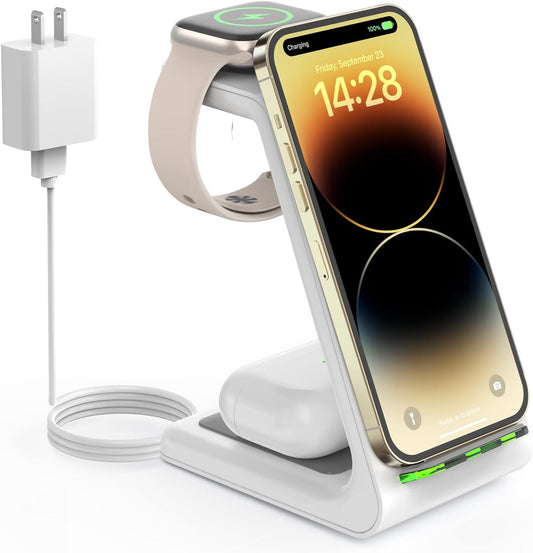 Wireless Charging Station for Apple - 3 in 1 Wireless Charger Stand Dock