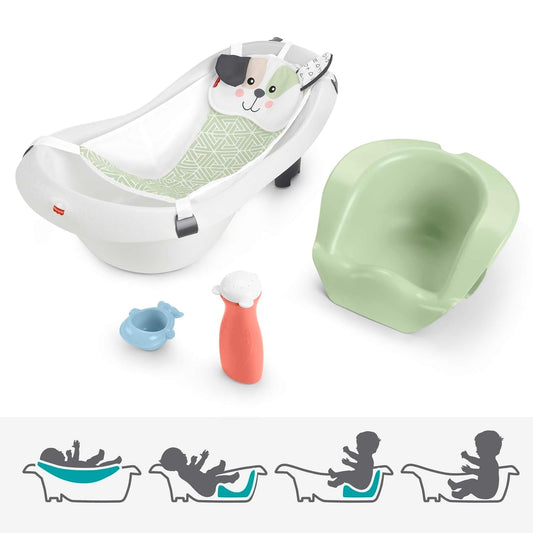 Fisher-Price Baby to Toddler Bath 4-in-1 Sling ‘n Seat Tub with Removable Infant Support and 2 Toys