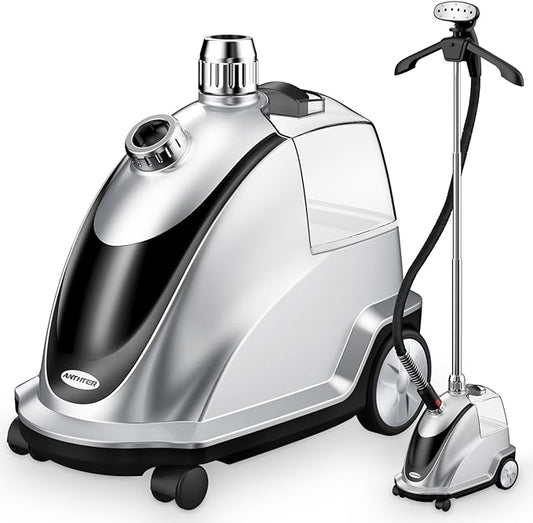 Anthter Steamer for Clothes, 1500W Powerful Standing Garment Steamer with Roll Wheels