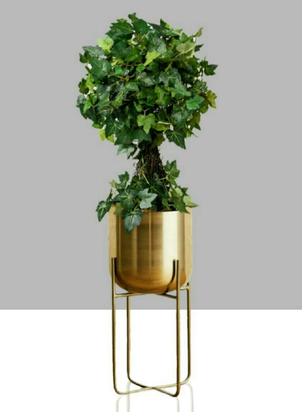 Serene Spaces Living Tall Gold Planter with Detachable Metal Stand