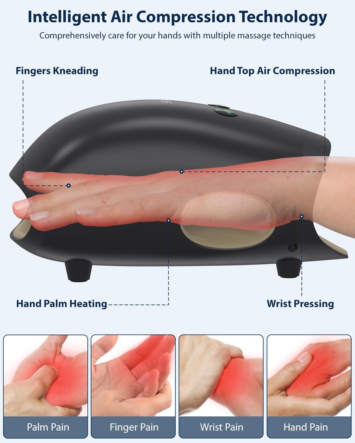 CINCOM Hand Massager - Cordless Hand Massager with Heat and Compression