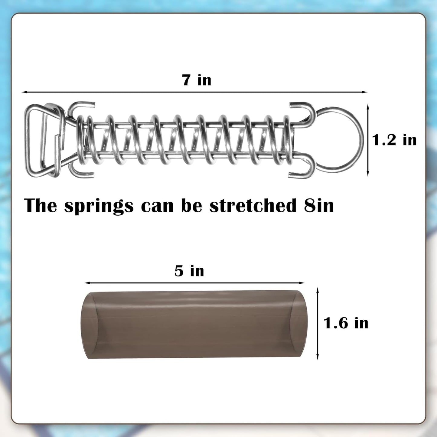 10 Pack Stainless Steel Springs for Pool Cover Swimming Pool Cover