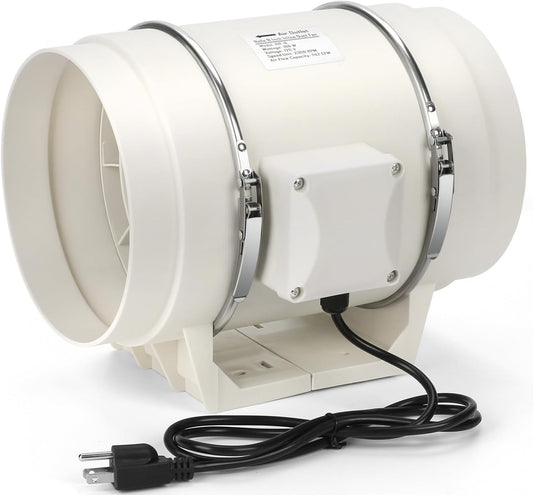 Nalle 8 Inchs Inline Duct Fan Radon Fan 168W 740 CFM Ventilation Exhaust Blower Fans