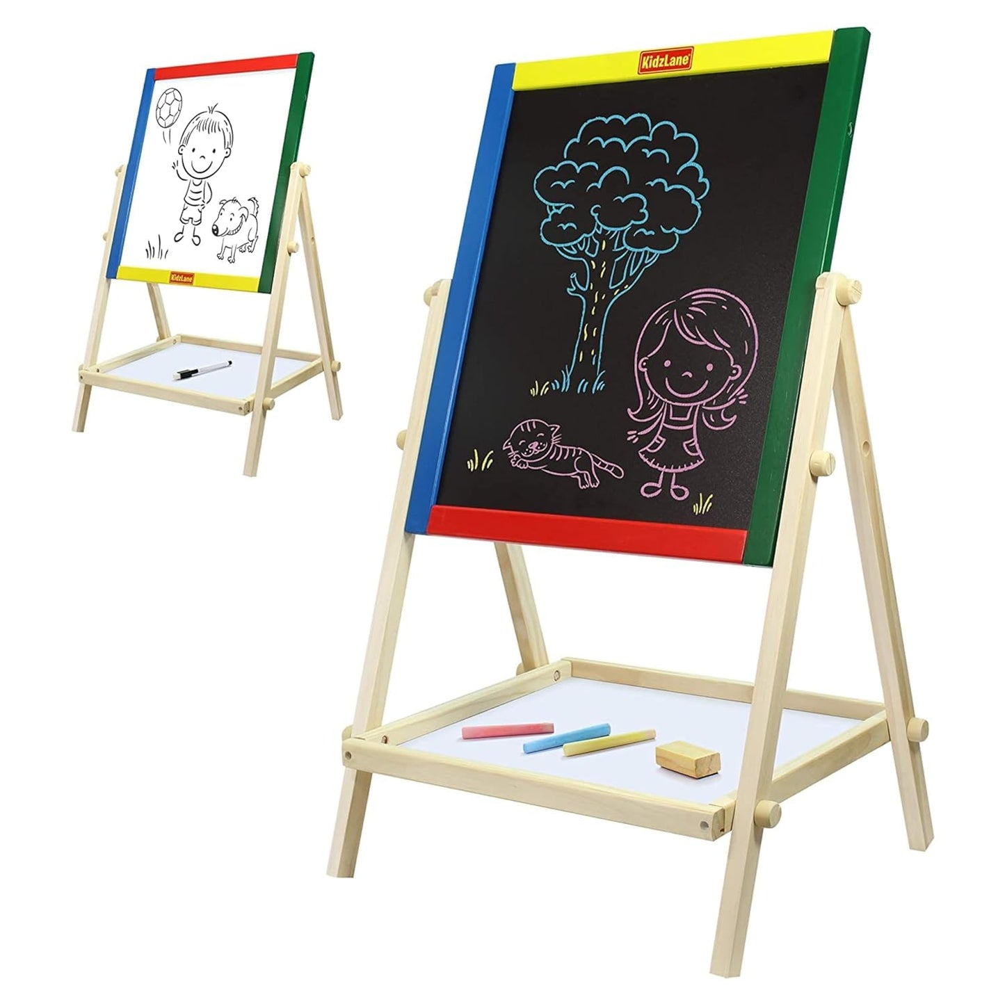 Kidzlane Art Easel for Kids 2-4 | Wooden Toddler Easel - T&S Outlets