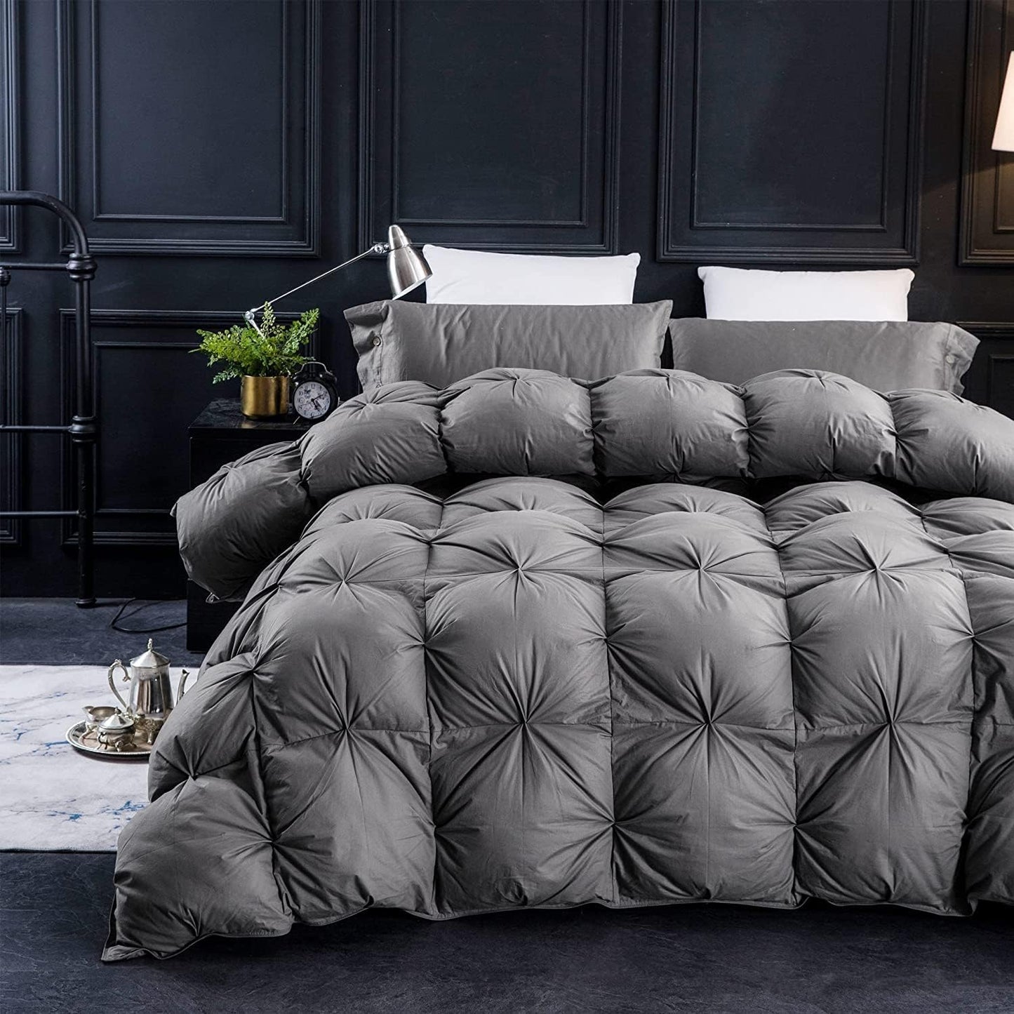 Three Geese Pinch Pleat Waterfowl Feathers and Down Comforter King Size Duvet Insert