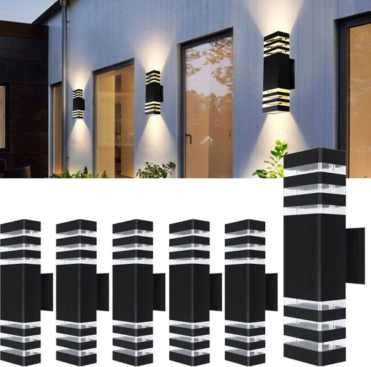 6Pack 15inch LED Square Up & Down Wall Lights,14W Outdoor Wall Light 4000K