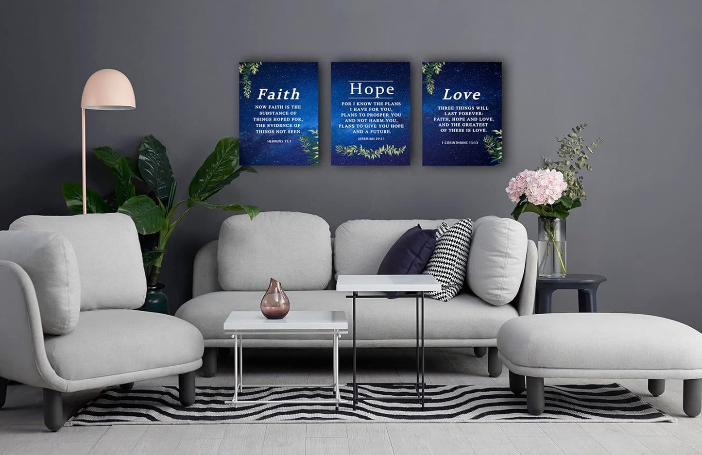 Faith, Hope & Love Bible Verse Inspirational Wall Art