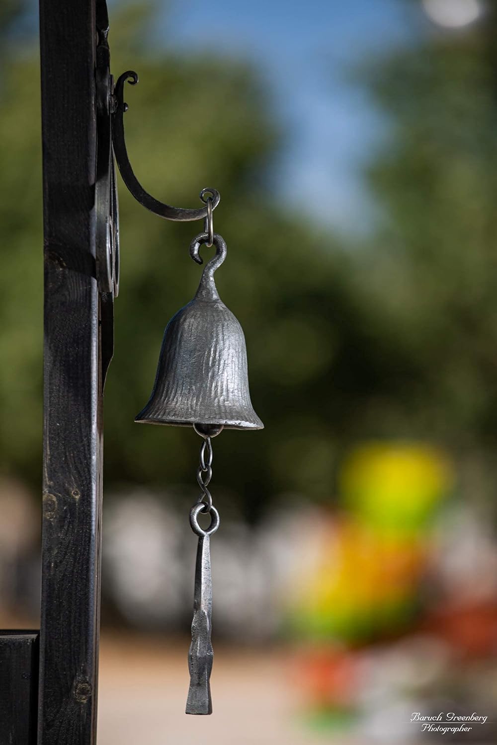 2WAYZ Dinner Bell, Cast Iron Design, Featured on an Antique Vintage Rustic Farmhouse Bracket