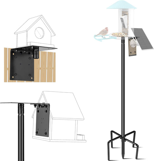Ottsuls Bird Feeder Pole, 109 Inch Heavy Duty Bird House Pole Kit for Outdoors