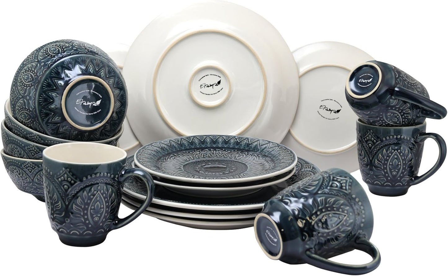 Elama's Petra 16 Piece Stoneware Dinnerware Set
