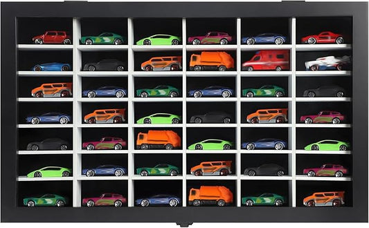 Diecast Model Car Display Case 1/64 Scale Toy Cars Organizer Storage Cabinet Wall Mount