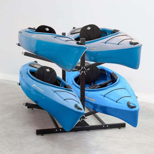 Teal Triangle Freestanding Kayak Storage Rack - Storage Rack for 4 Kayaks or Canoes