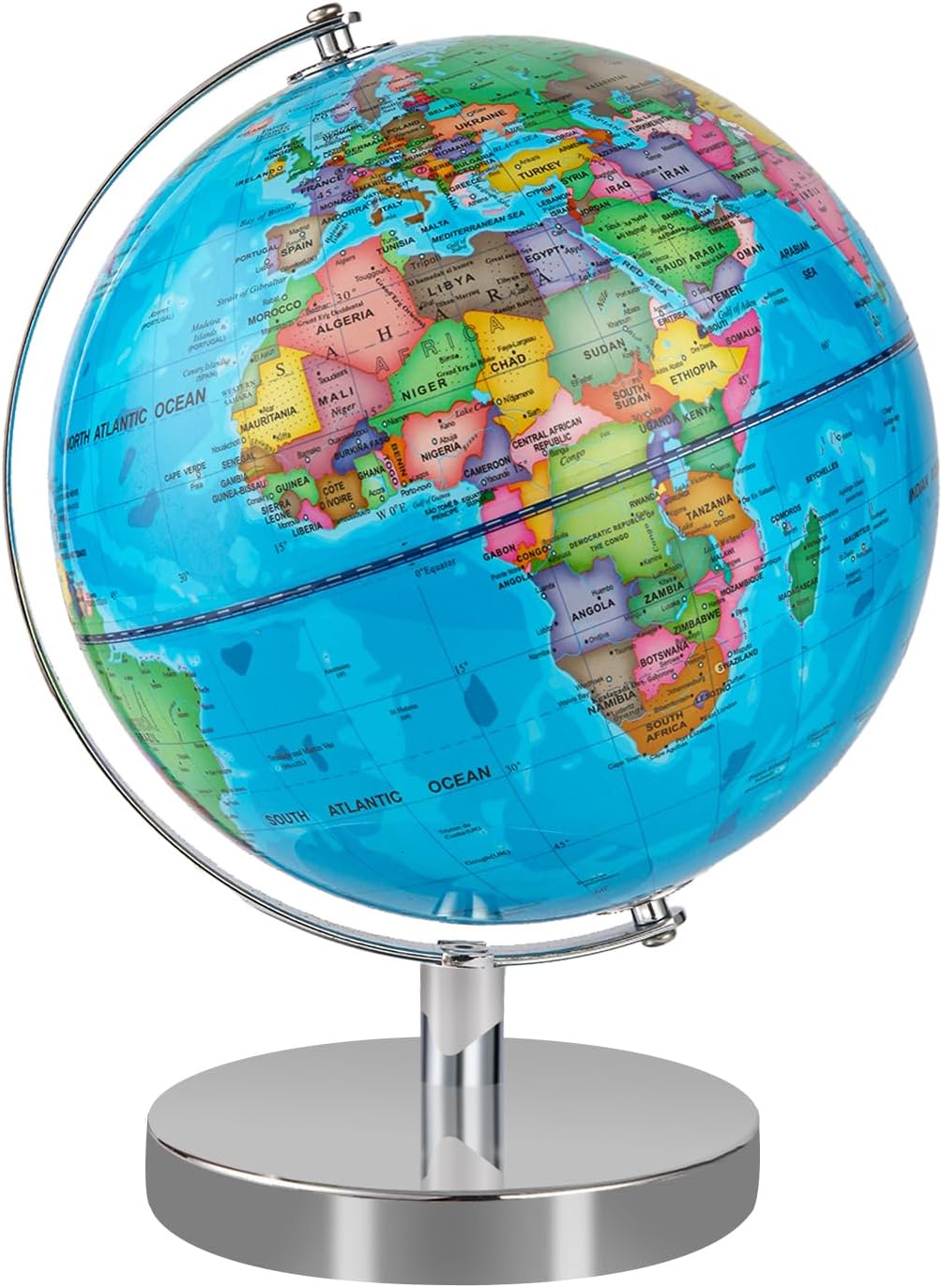 9'' Globe for Children World Globe with Stand Rewritable Easy-Read High Clear Map Earth