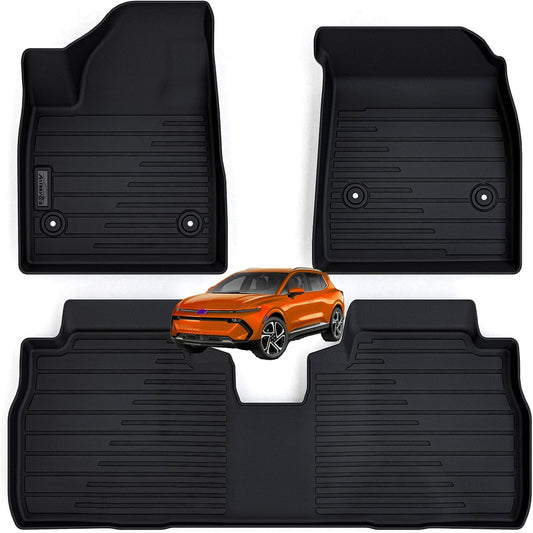 Floor Mats for All-New 2024 2025 Chevy Equinox EV (Non Fuel),TPE All Weather Protection 2 Rows Car Floor Liners