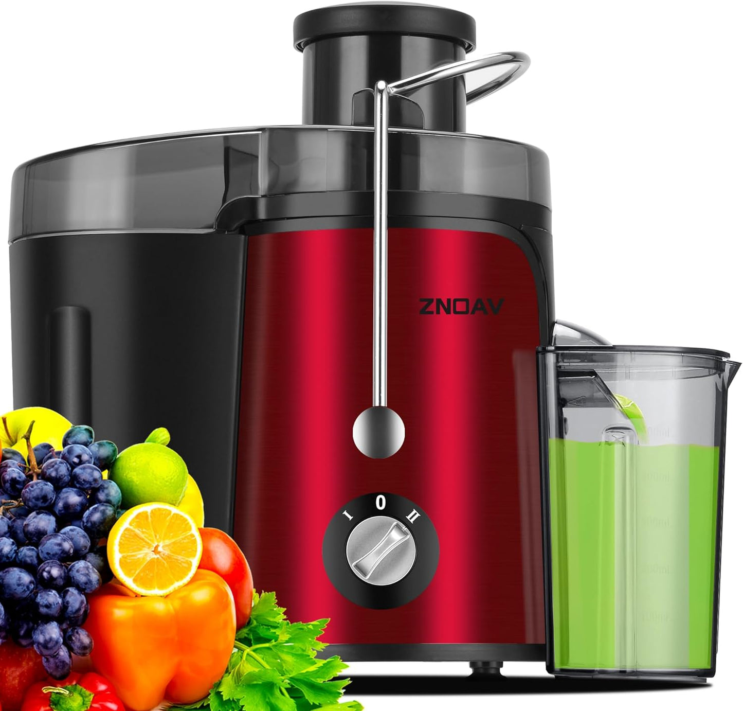 Juicer Machine, 600W Juicer with 3.5” Wide Chute for Whole Fruits and Veg