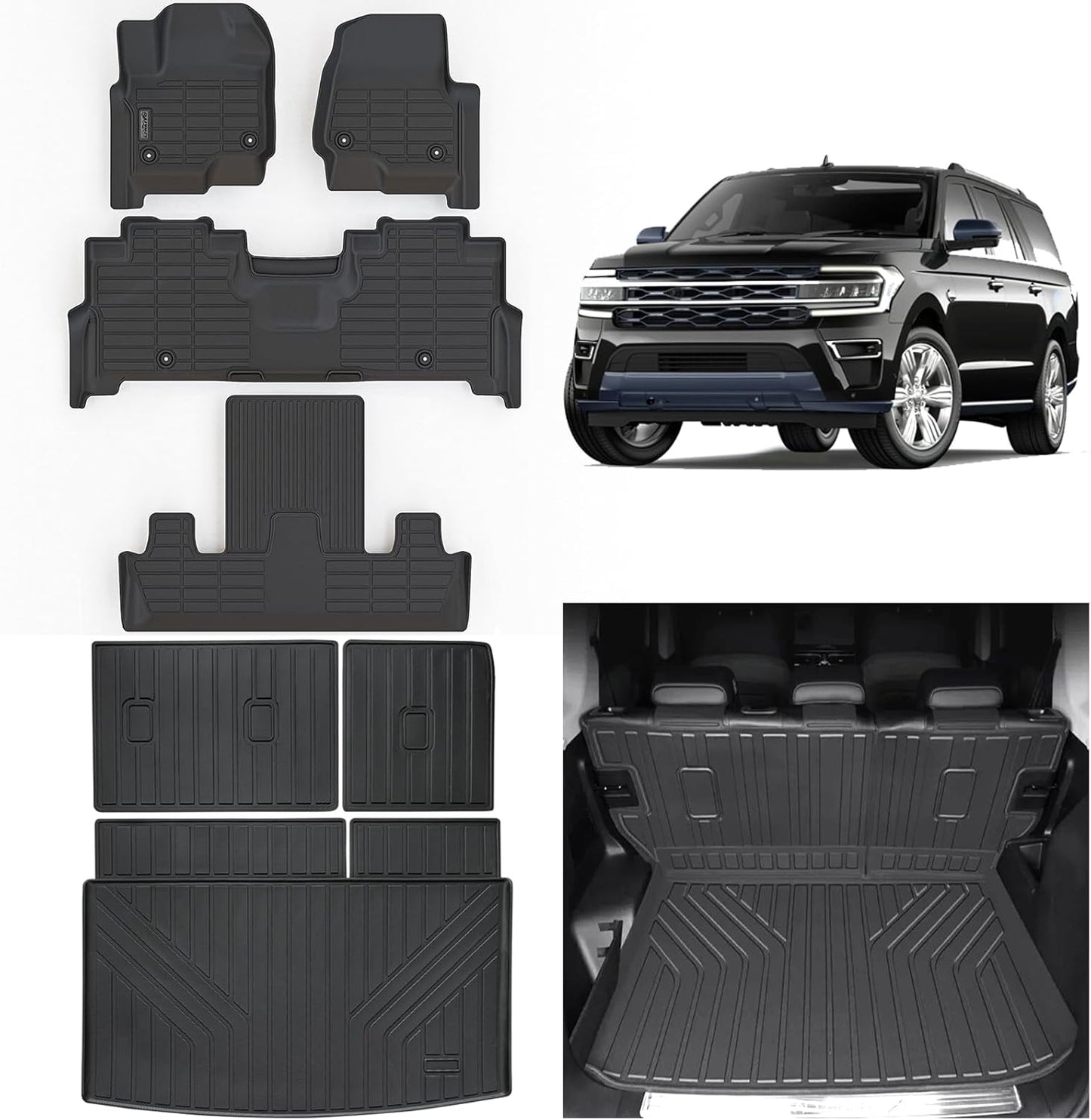Floor Liners & Large Cargo Liners for 2018-2023 2024 Ford Expedition MAX 7 Seats