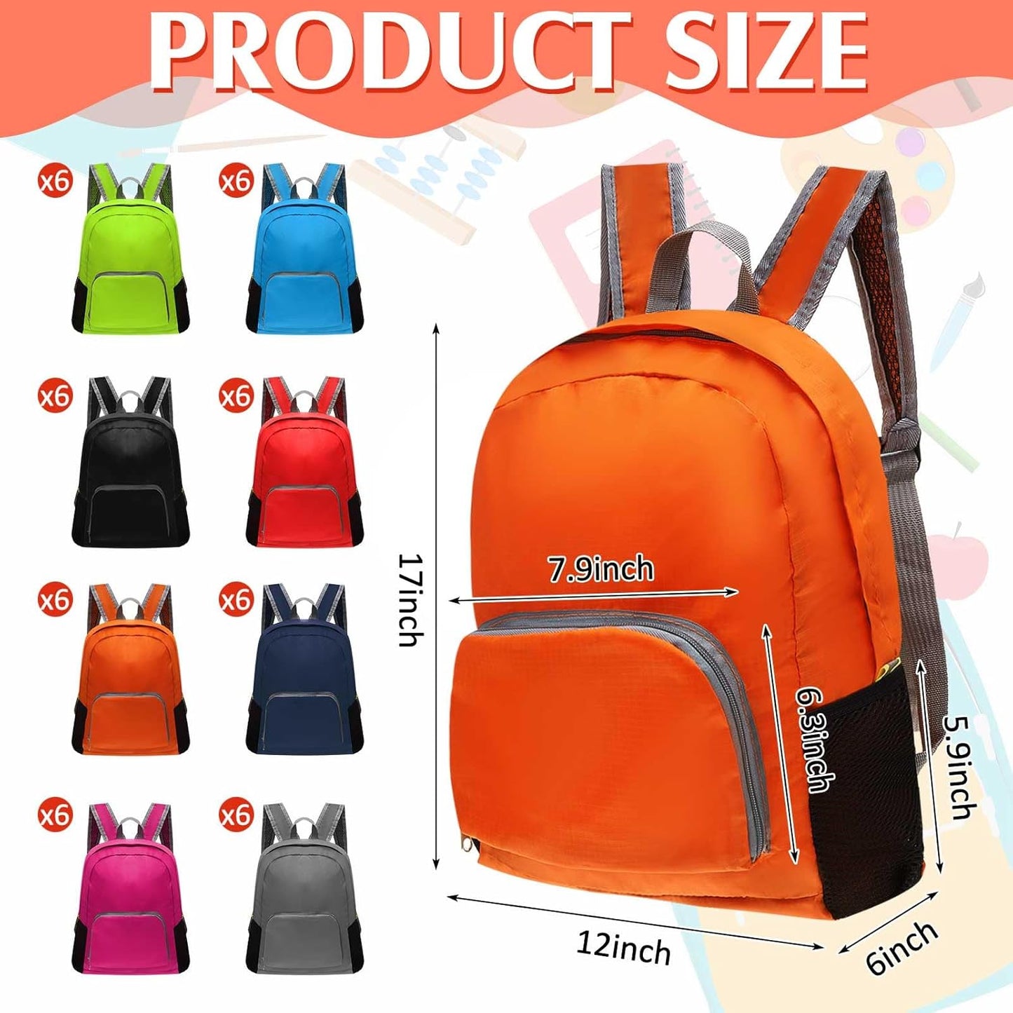 47 Pcs Backpacks in Bulk for Kids Classic Bookbag's' 17 Inch Colorful Basic Backpacks