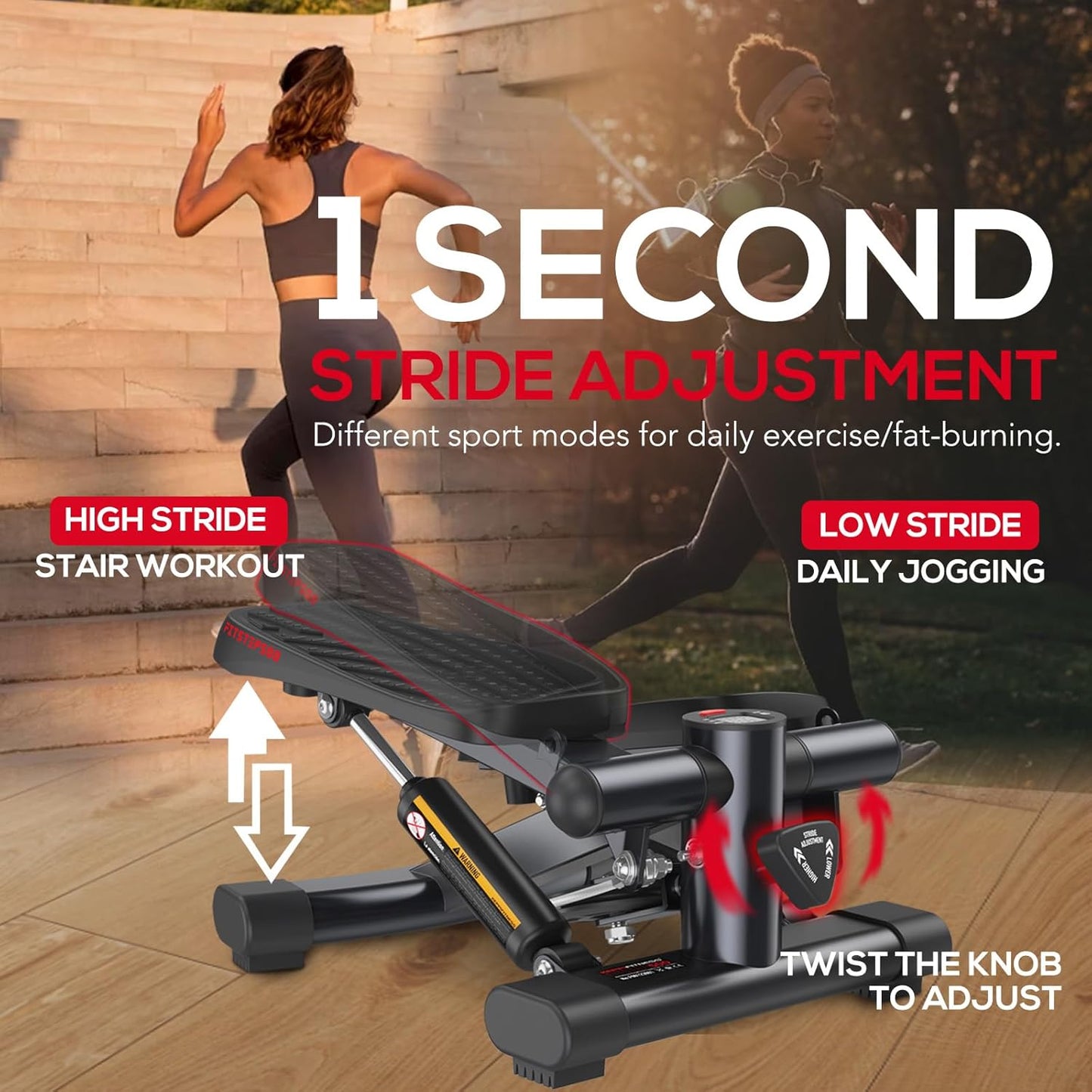 KeppiFitness Steppers for Exercise at Home, Stair Stepper for Home Gym with 350LB/400LB Capacity