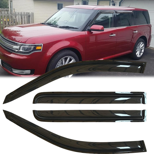 4pcs Original Shatterproof Rainproof Side Window Wind Deflectors 09-19 Ford Flex