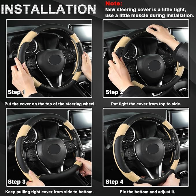 GIANT PANDA Customized Auto Steering Wheel Cover