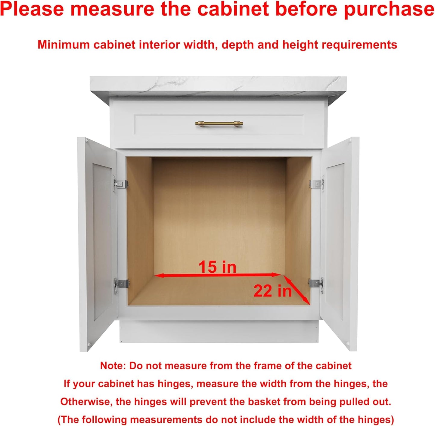 Pull Out Cabinet Organizer,Heavy-Duty Slide Out Shelf, 15" x 21"