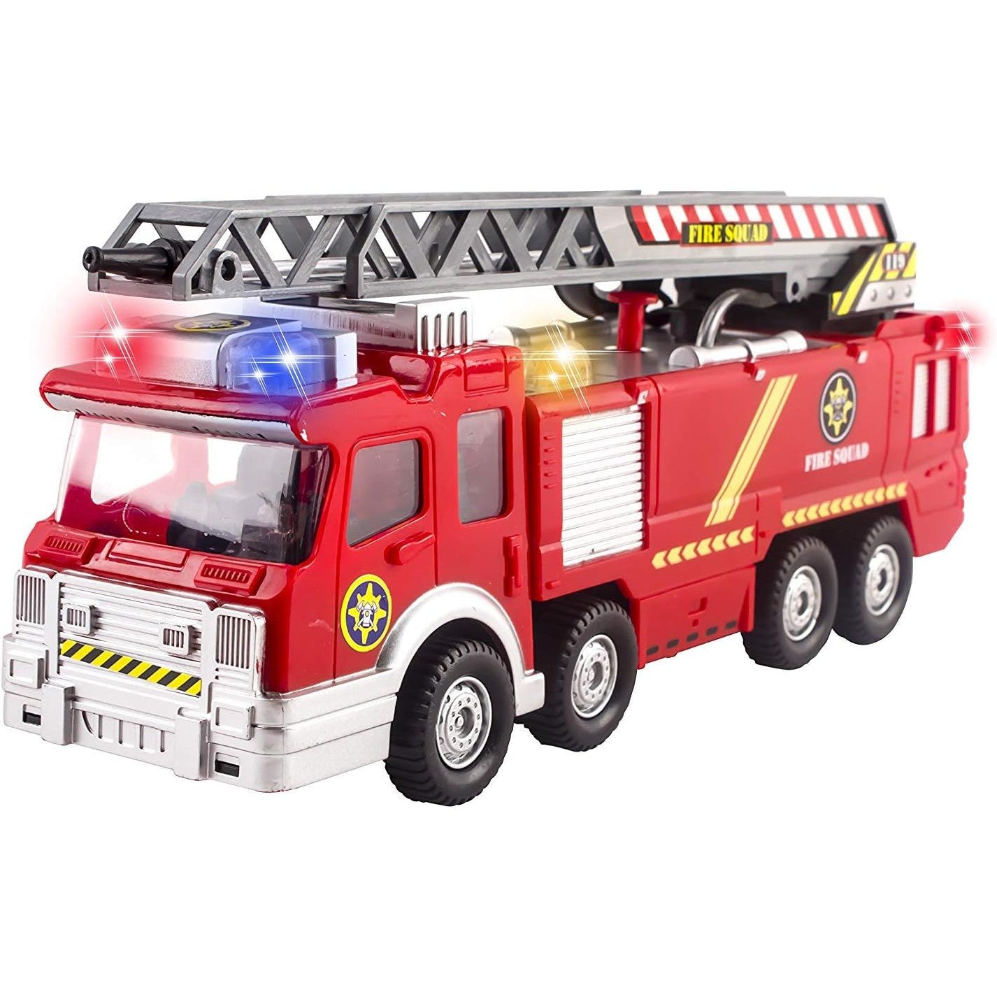 Fire Truck Toy Rescue with Shooting Water, Lights and Sirens Sounds, - T&S Outlets