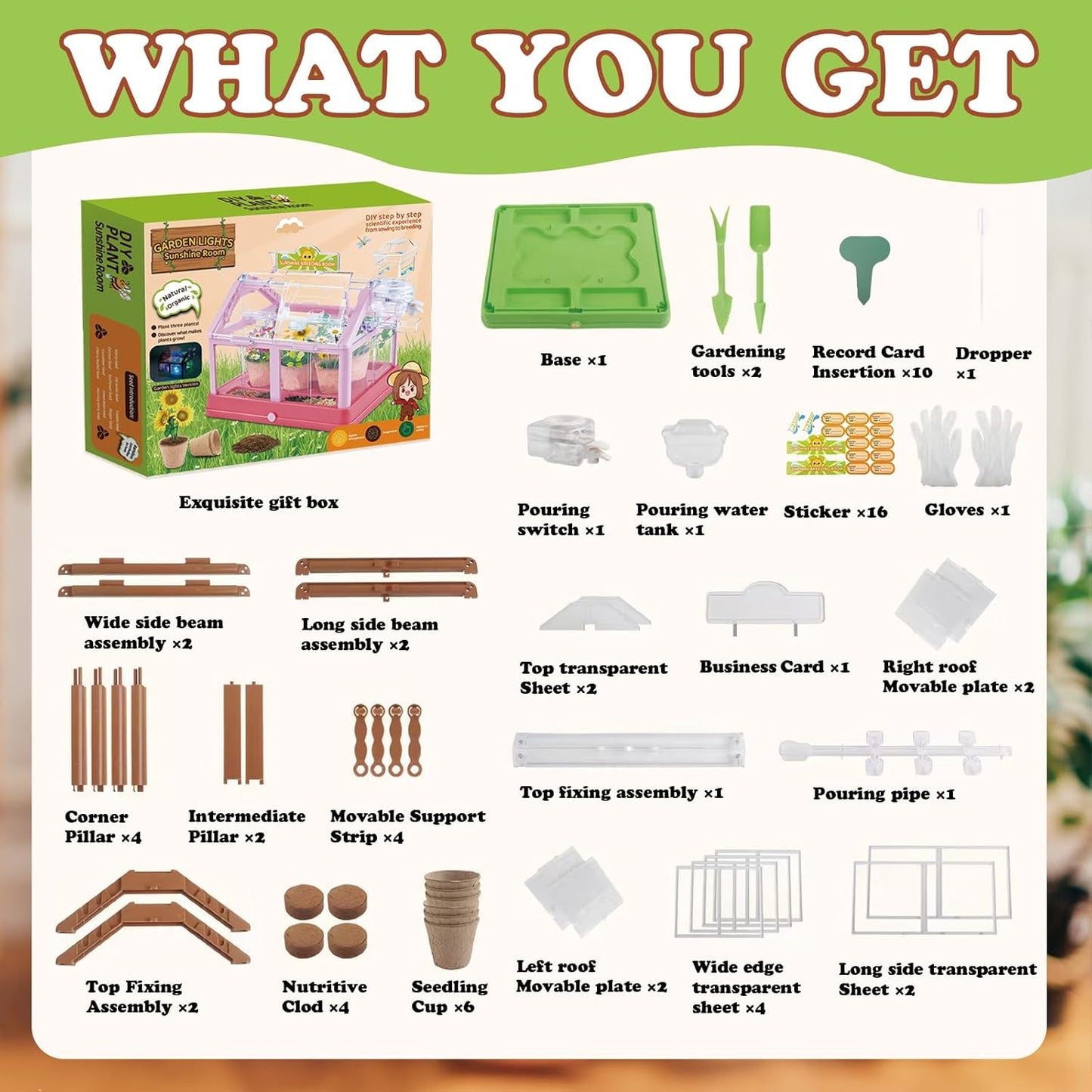 Plant Growing Kit with Drip Irrigation System,Greenhouse Grow Room Garden Set