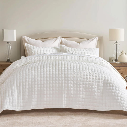 RECYCO Luxury Velvet Quilt Set King Size Bedding Sets, Ultra Soft Velvet Comforter Set