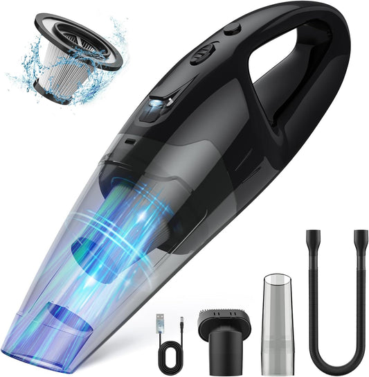 Handheld Vacuum Cordless Rechargeable, Car Vacuum with LED, USB Charge