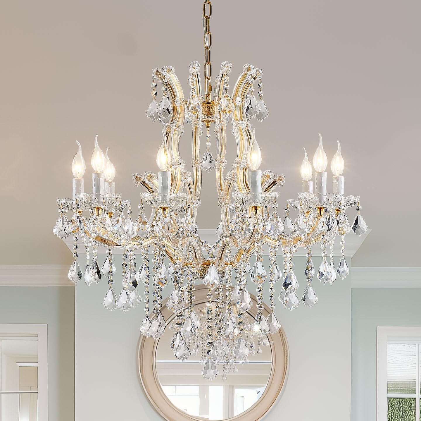 Modern Gold Crystal Chandelier Lighting - Luxury Maria Theresa Chandeliers