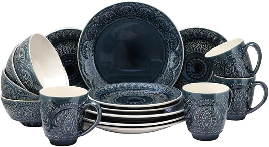 Elama's Petra 16 Piece Stoneware Dinnerware Set