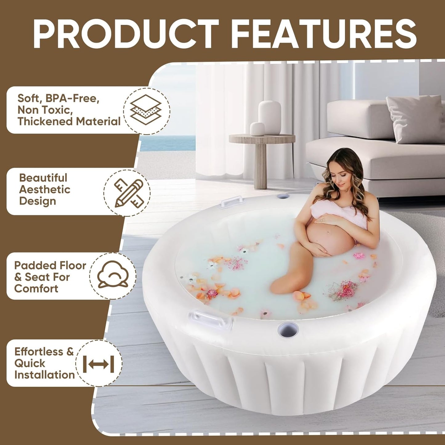 Birth Pool in Marshmallow, Birthing Pool for Home Births, Home Birth Essentials